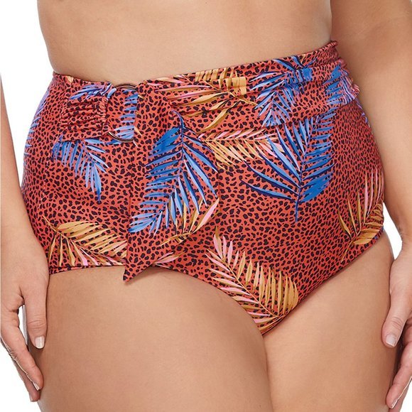 Raisins‎ Curve Nomad Fairfax Animal Print Bikini Bottoms Orange 22W - Picture 1 of 9